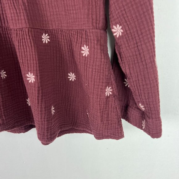 Madewell Embroidered Lightspun Peplum Open-Back Top Size Small S EUC L2775 - Picture 13 of 13